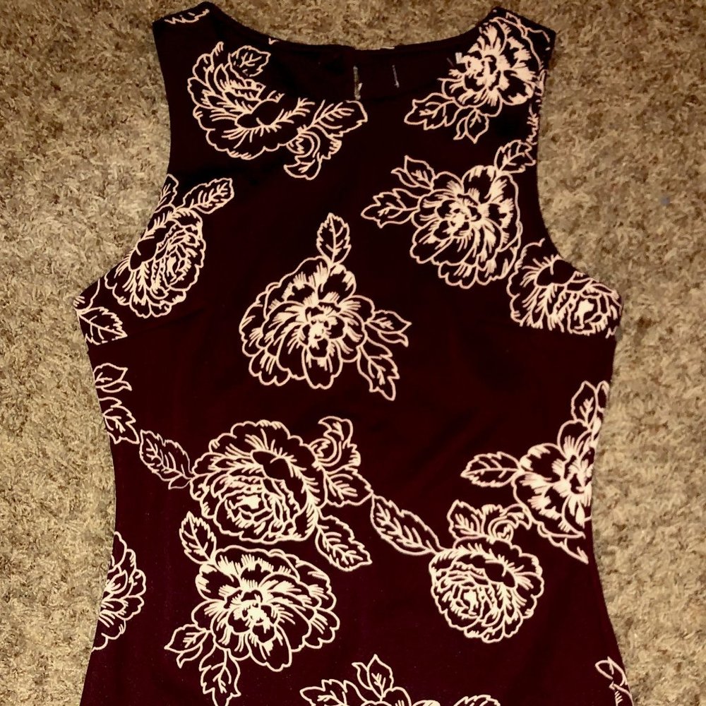 Floral Print Fitted Dress